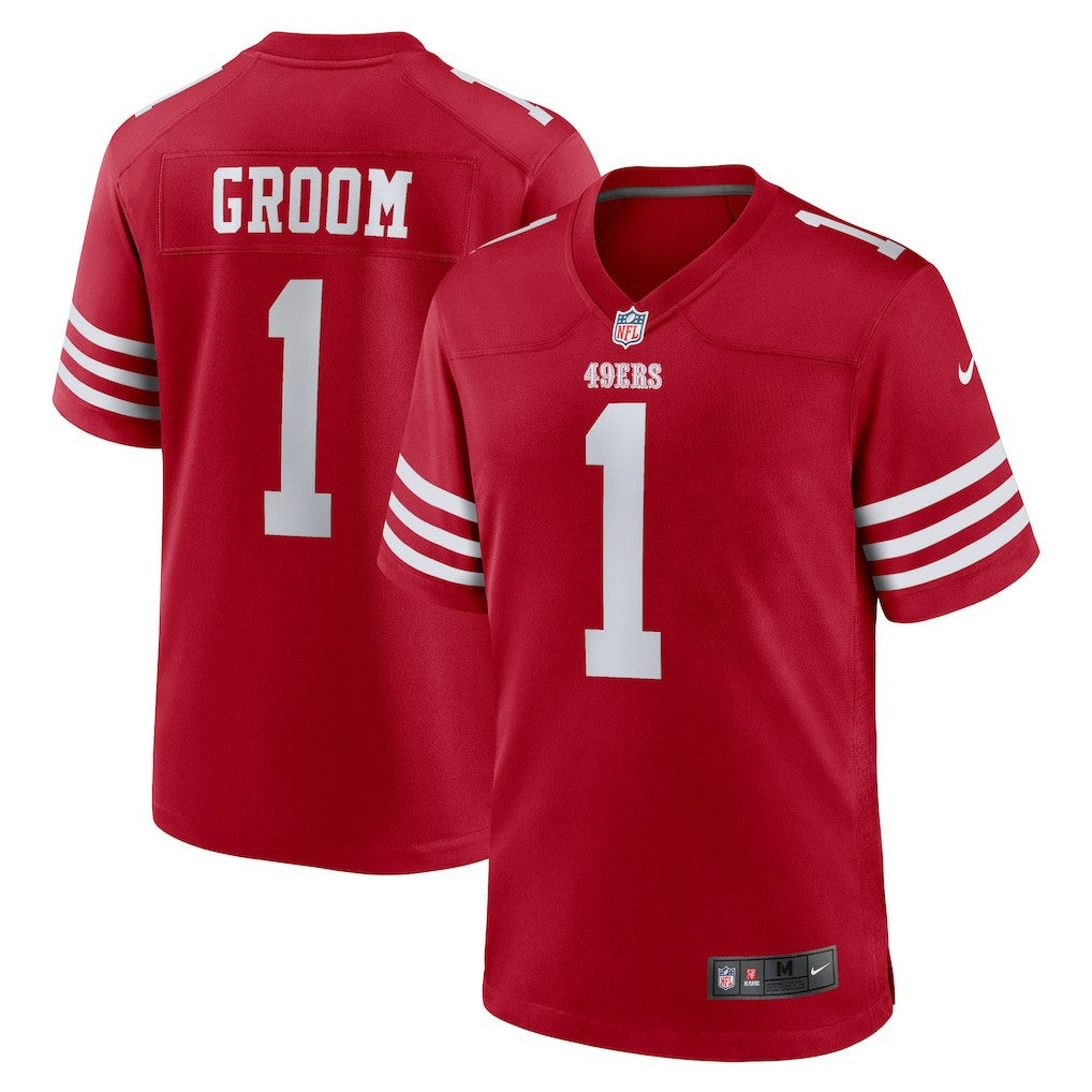 Number 1 Groom San Francisco 49ers Game Jersey - Scarlet Jerseys