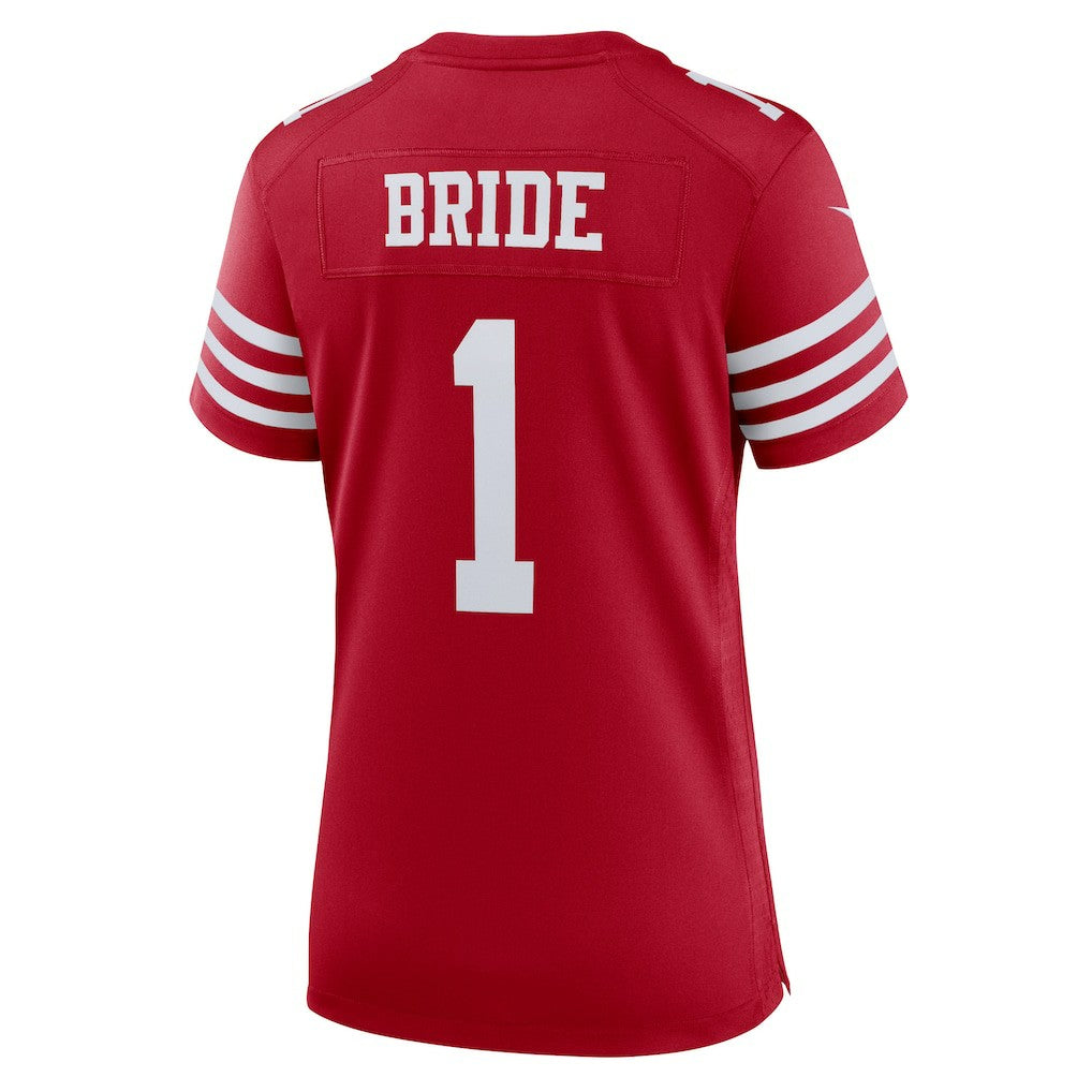 Number 1 Bride San Francisco 49ers Women's Game Jersey - Scarlet Jerseys
