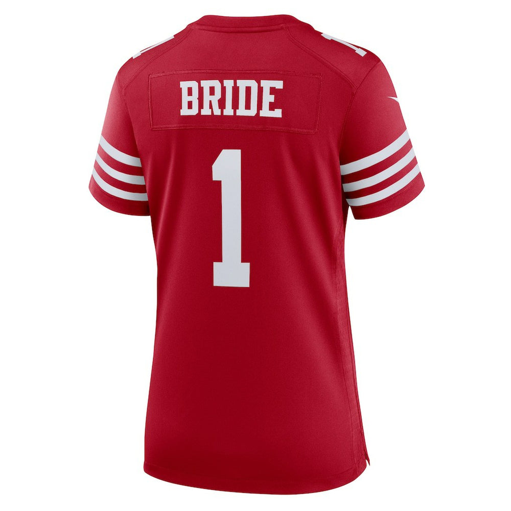 Number 1 Bride San Francisco 49ers Women's Game Jersey - Scarlet Jerseys