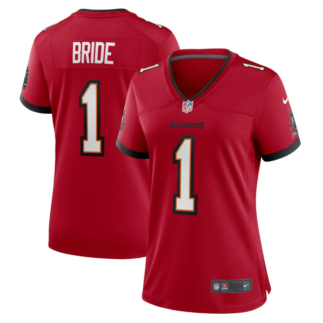 Number 1 Bride Tampa Bay Buccaneers Women's Game Jersey - Red Jerseys