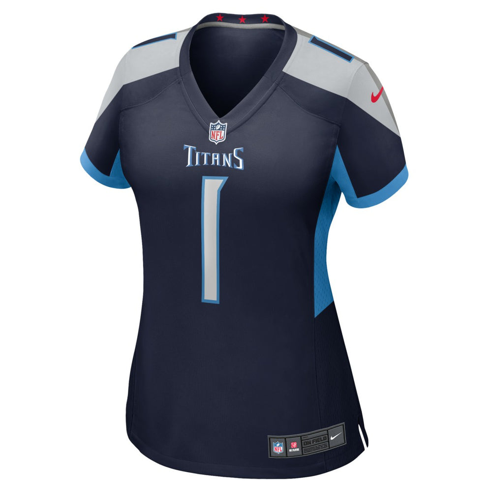 Number 1 Bride Tennessee Titans Women's Game Jersey - Navy Jerseys