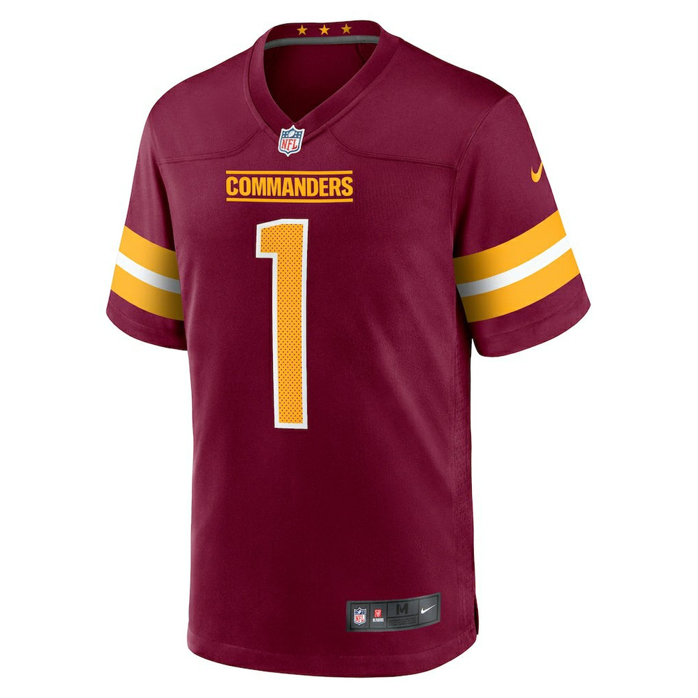 Number 1 Groom Washington Commanders Game Jersey - Burgundy Jerseys