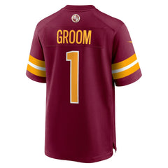 Number 1 Groom Washington Commanders Game Jersey - Burgundy Jerseys