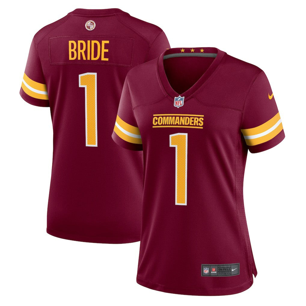 Number 1 Bride Washington Commanders Women's Game Jersey - Burgundy Jerseys