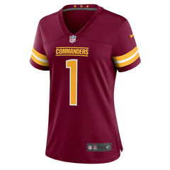 Number 1 Bride Washington Commanders Women's Game Jersey - Burgundy Jerseys