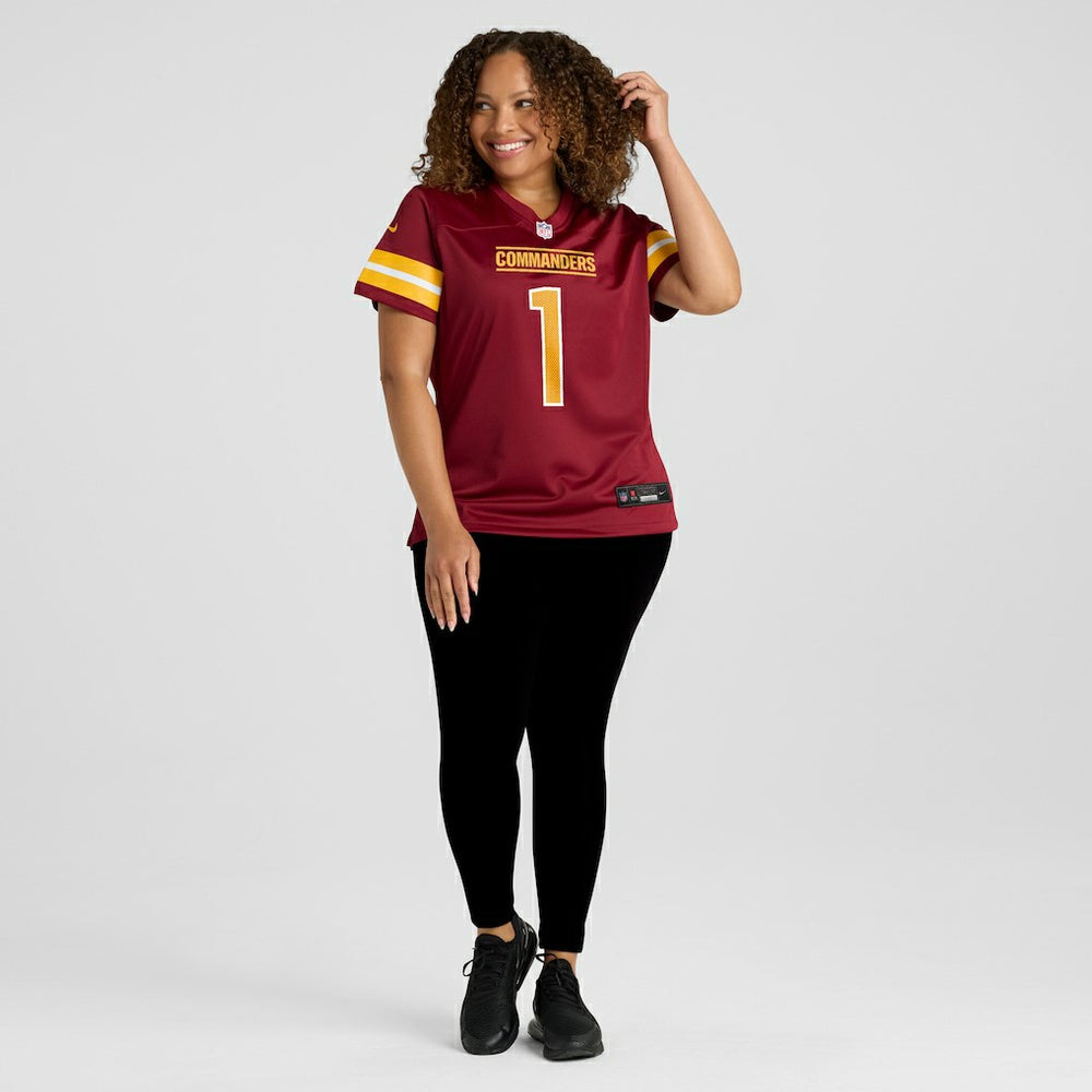 Number 1 Bride Washington Commanders Women's Game Jersey - Burgundy Jerseys
