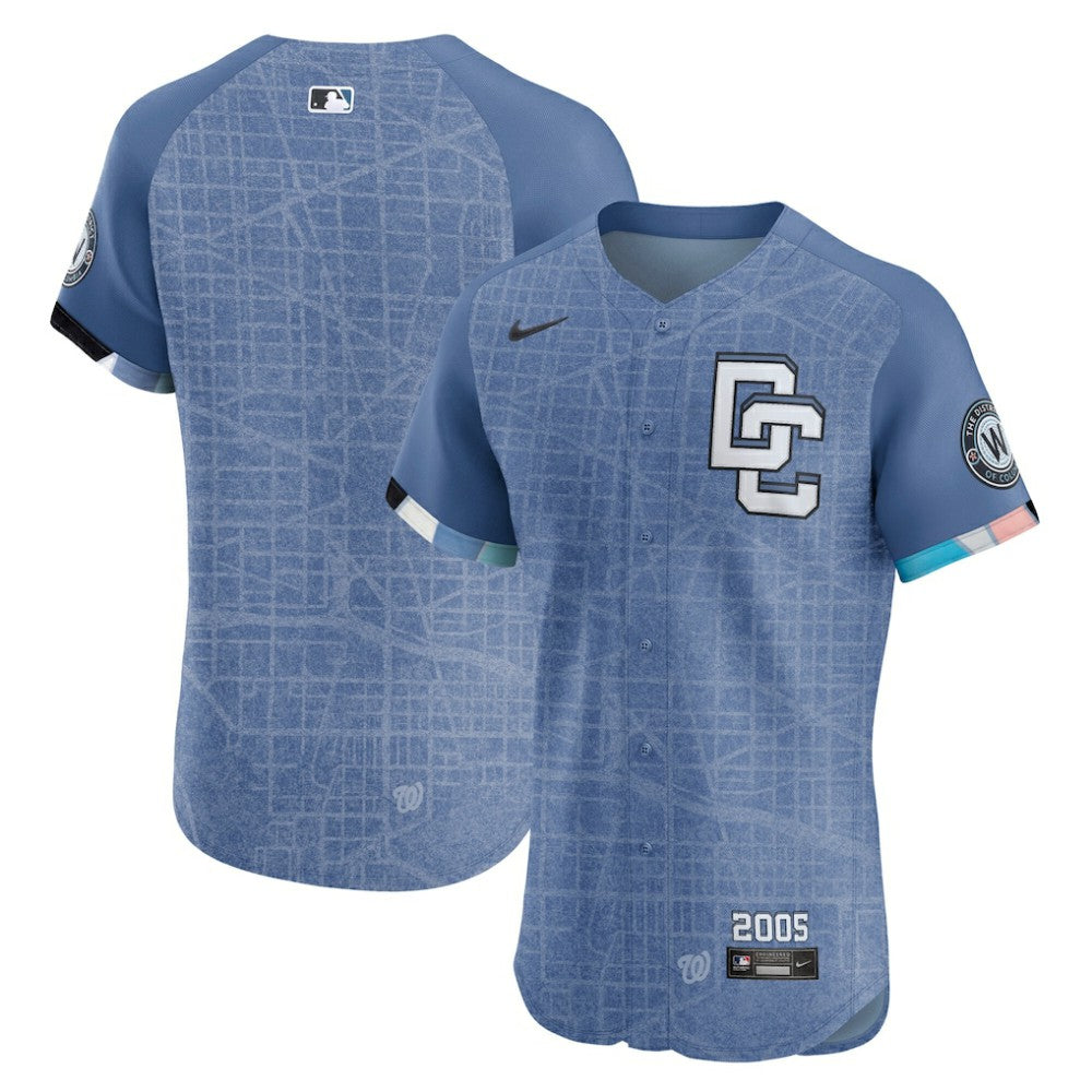 Washington Nationals Nike 2025 City Connect Elite Jersey - Blue Jerseys