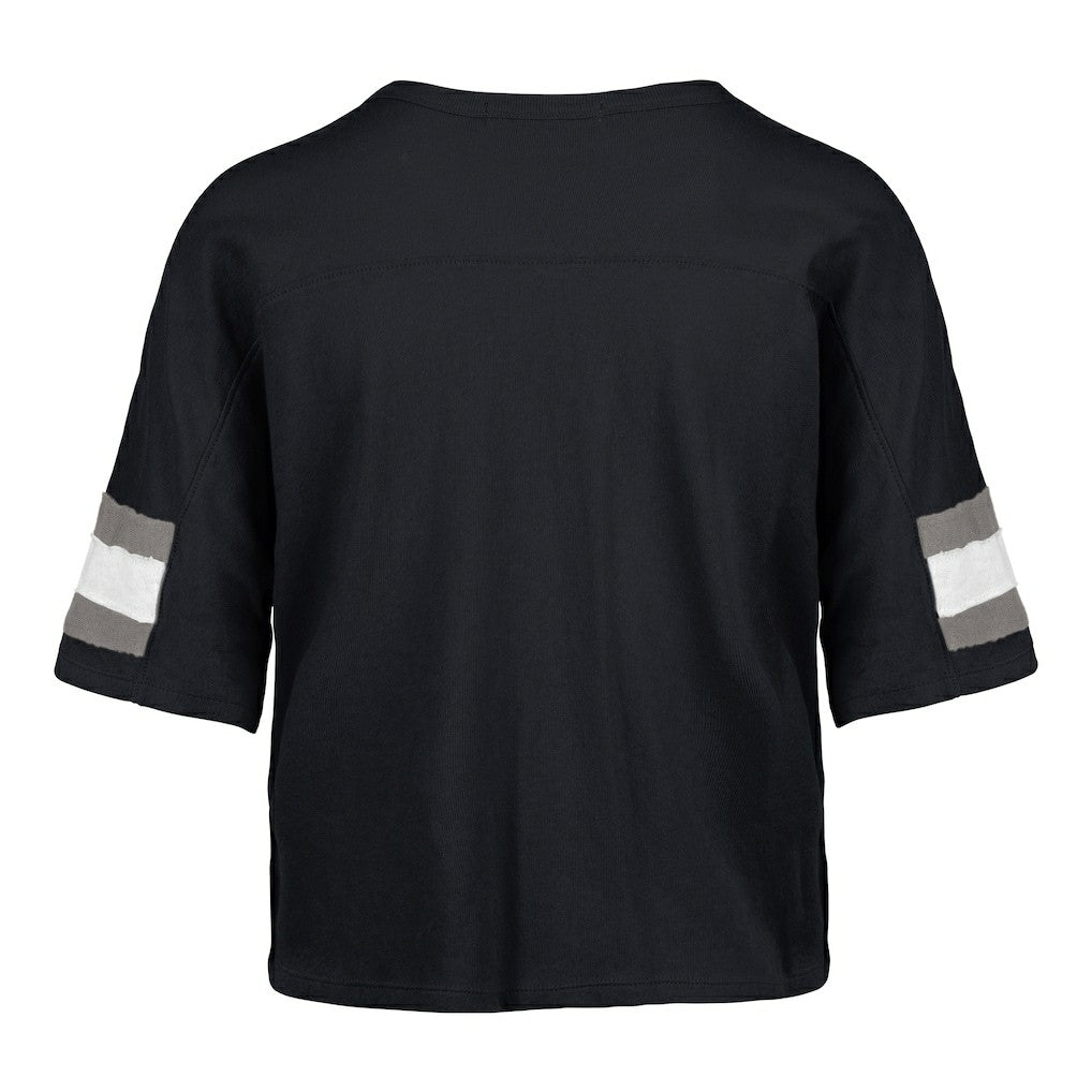 Dallas Cowboys '47 Women's Double Header Scout Cropped V-Neck T-Shirt - Navy T-shirts