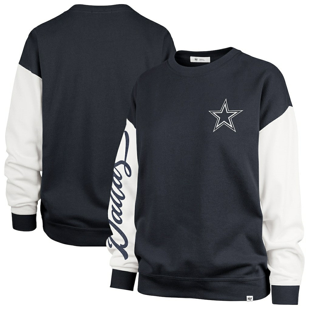Dallas Cowboys '47 Women's Double Header Rise Andie Pullover Sweatshirt - Blue Pullover
