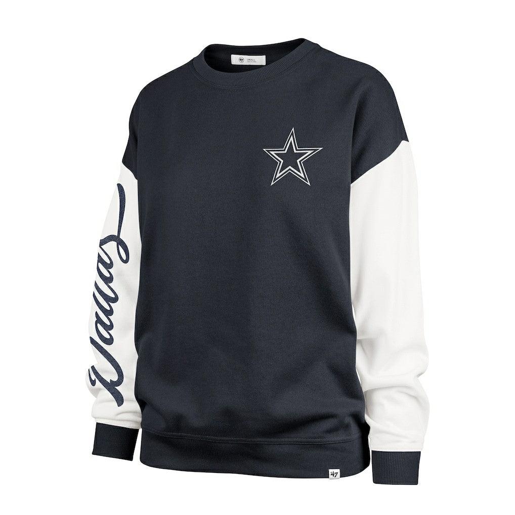 Dallas Cowboys '47 Women's Double Header Rise Andie Pullover Sweatshirt - Blue Pullover