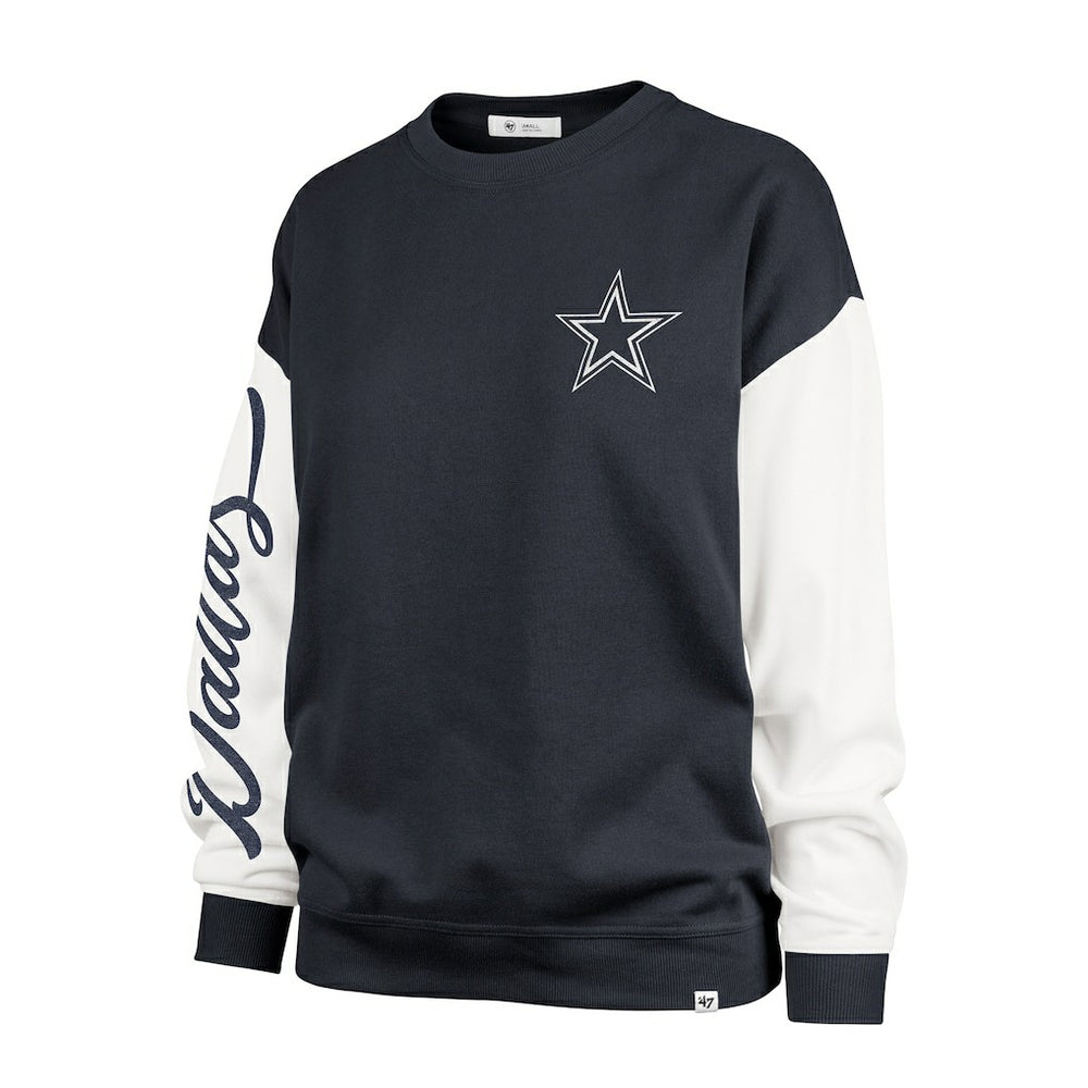 Dallas Cowboys '47 Women's Double Header Rise Andie Pullover Sweatshirt - Blue Pullover