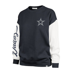 Dallas Cowboys '47 Women's Double Header Rise Andie Pullover Sweatshirt - Blue Pullover