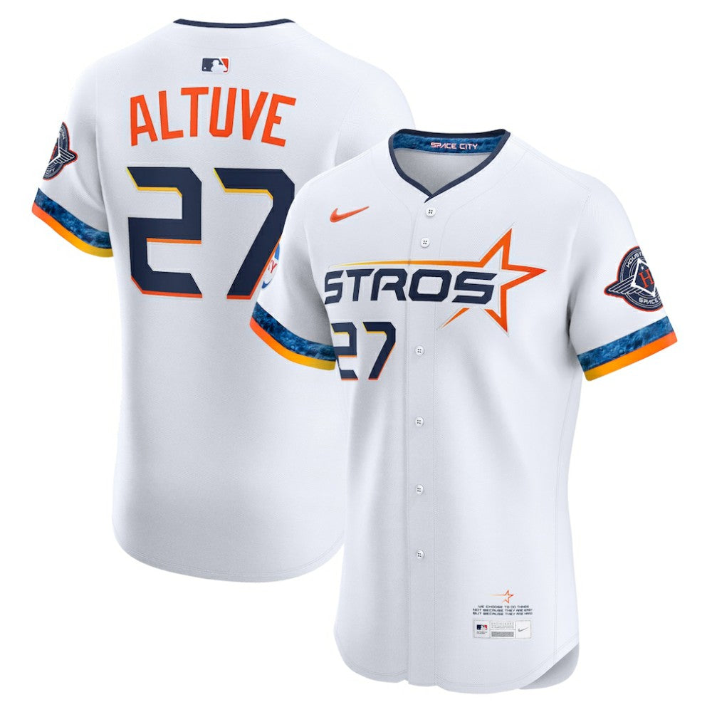 Jose Altuve Houston Astros Nike 2025 City Connect Elite Player Jersey - White Jerseys