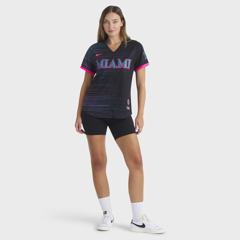 Miami Marlins Nike Women's 2025 City Connect Limited Jersey - Black Jerseys