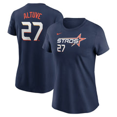 Jose Altuve Houston Astros Nike Women's 2025 City Connect Fuse Name & Number T-Shirt - Navy T-shirts