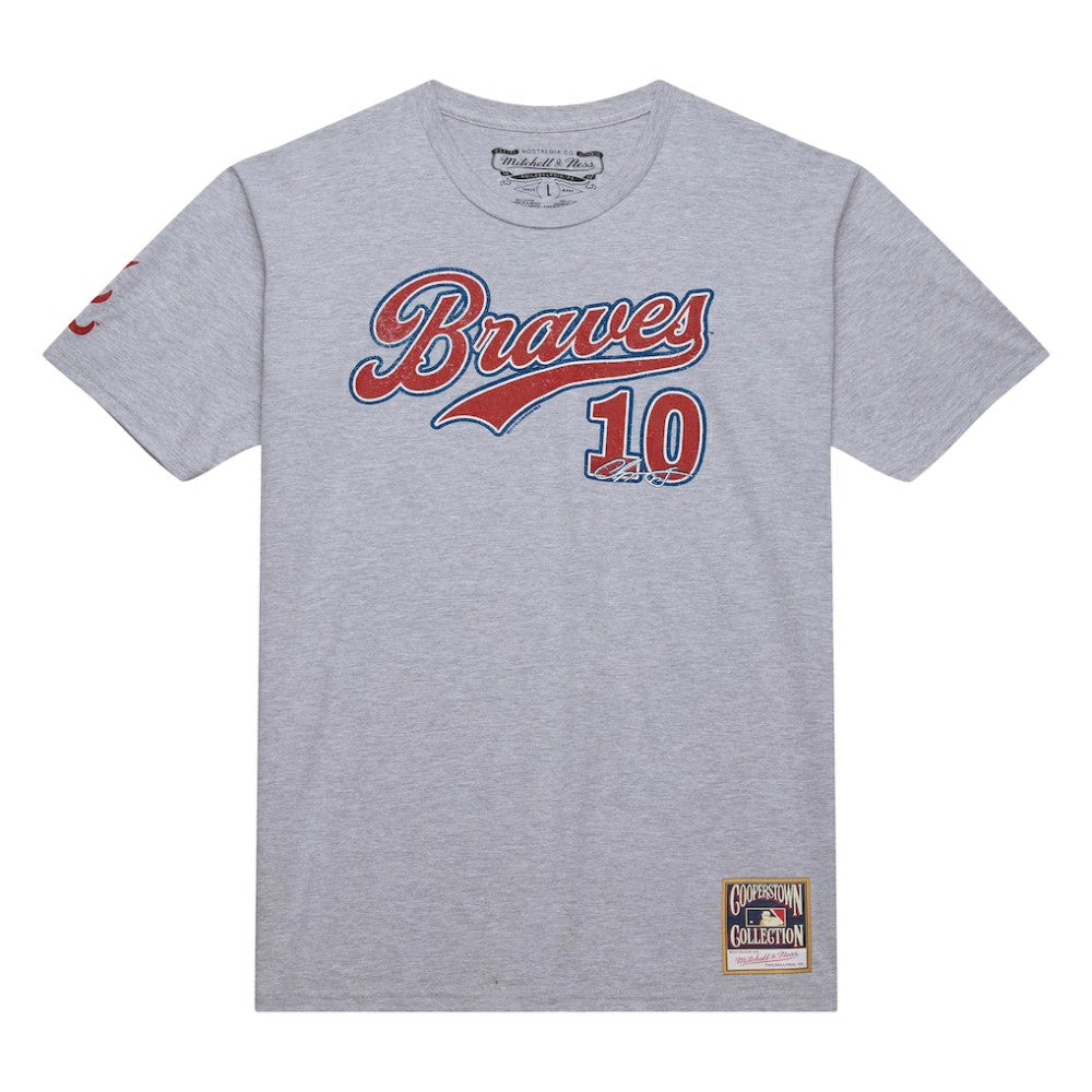 Chipper Jones Atlanta Braves Mitchell & Ness Cooperstown Collection Player T-Shirt - Heather Gray T-shirts