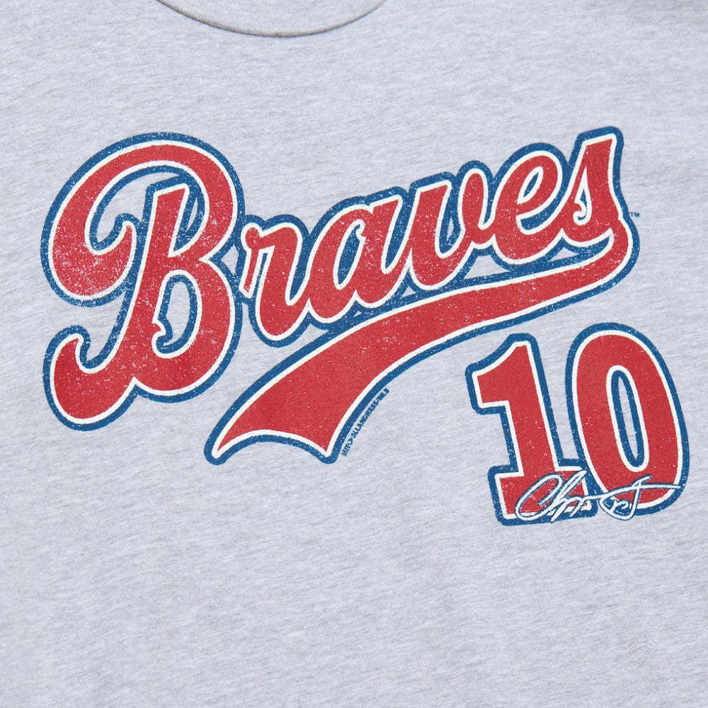 Chipper Jones Atlanta Braves Mitchell & Ness Cooperstown Collection Player T-Shirt - Heather Gray T-shirts