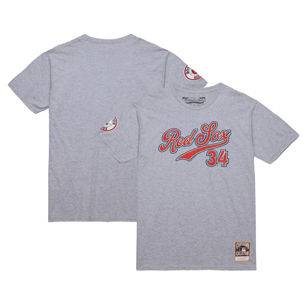 David Ortiz Boston Red Sox Mitchell & Ness Cooperstown Collection Player T-Shirt - Grey Heather T-shirts