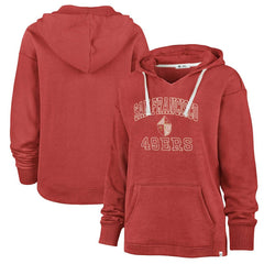 San Francisco 49ers '47 Women's Plus Size Clarity Kennedy Pullover Hoodie - Scarlet Hoodies