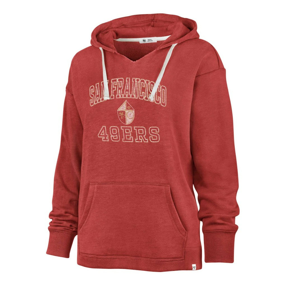 San Francisco 49ers '47 Women's Plus Size Clarity Kennedy Pullover Hoodie - Scarlet Hoodies