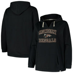 Cincinnati Bengals '47 Women's Plus Size Clarity Kennedy Pullover Hoodie - Black Hoodies