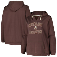 Cleveland Browns '47 Women's Plus Size Clarity Kennedy Pullover Hoodie - Brown Hoodies
