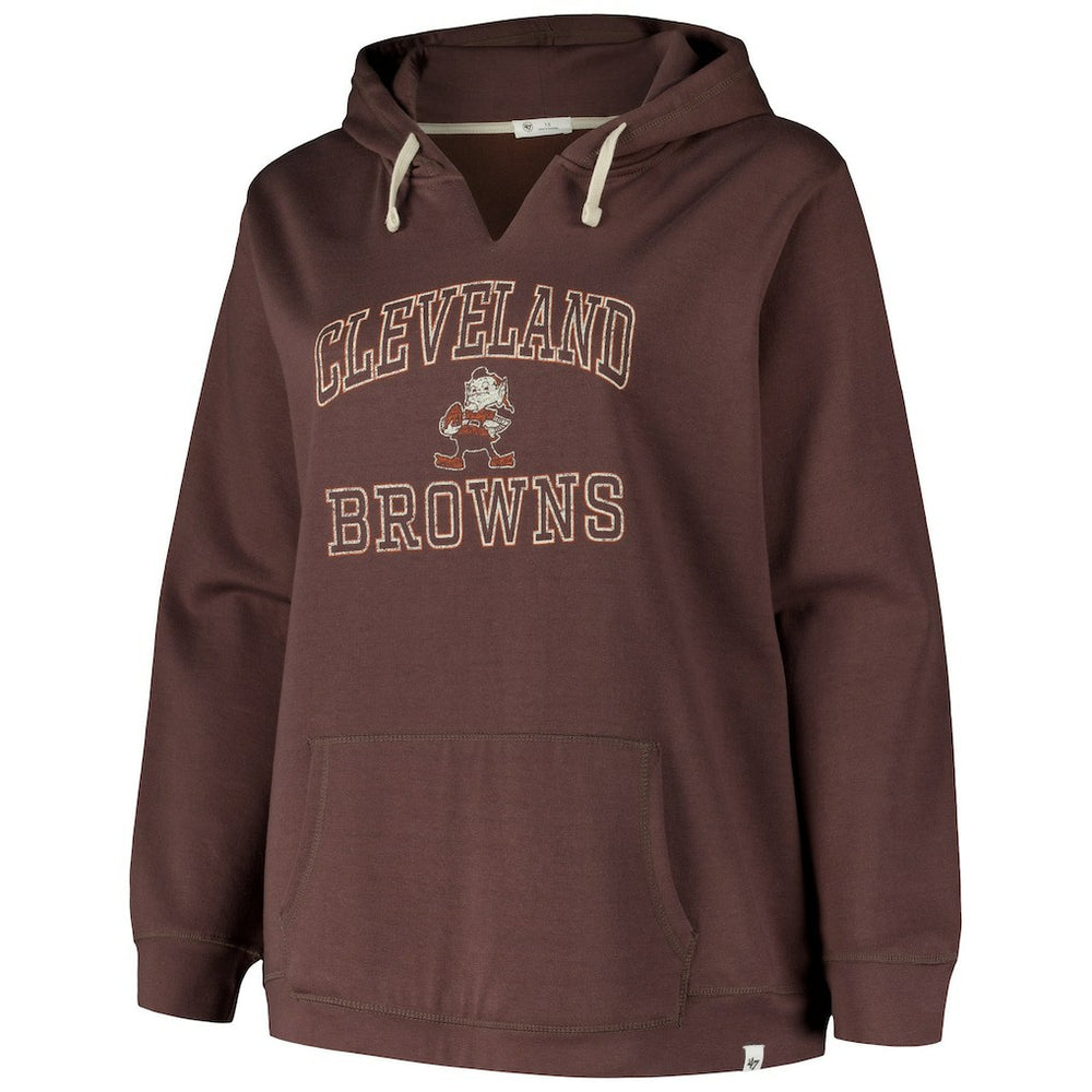 Cleveland Browns '47 Women's Plus Size Clarity Kennedy Pullover Hoodie - Brown Hoodies