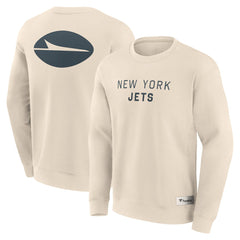 New York Jets Elements Future Ground Lettering Pullover Sweatshirt - Cream Pullover