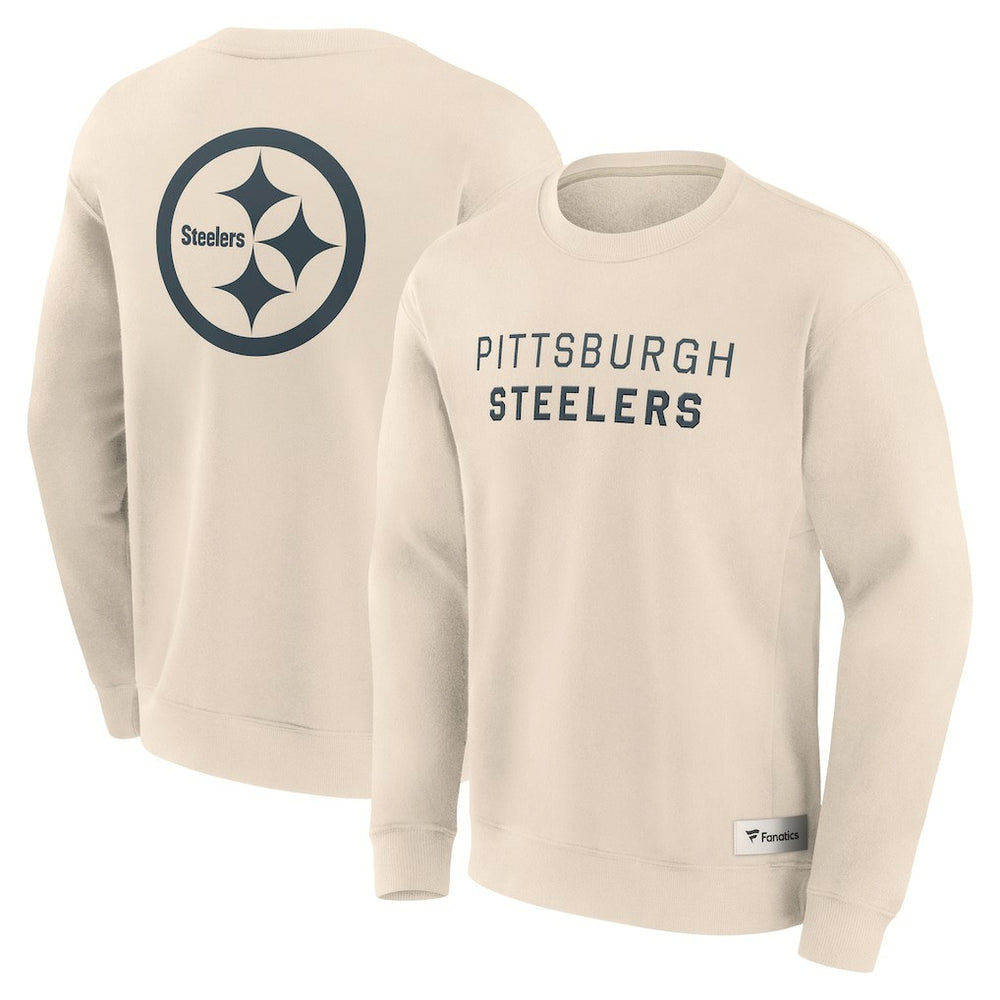 Pittsburgh Steelers Elements Future Ground Lettering Pullover Sweatshirt - Cream Pullover
