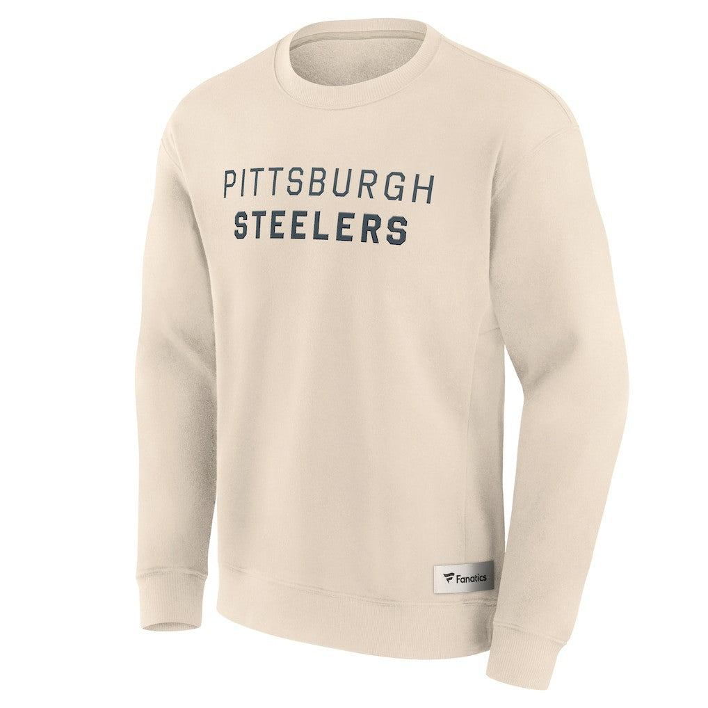 Pittsburgh Steelers Elements Future Ground Lettering Pullover Sweatshirt - Cream Pullover
