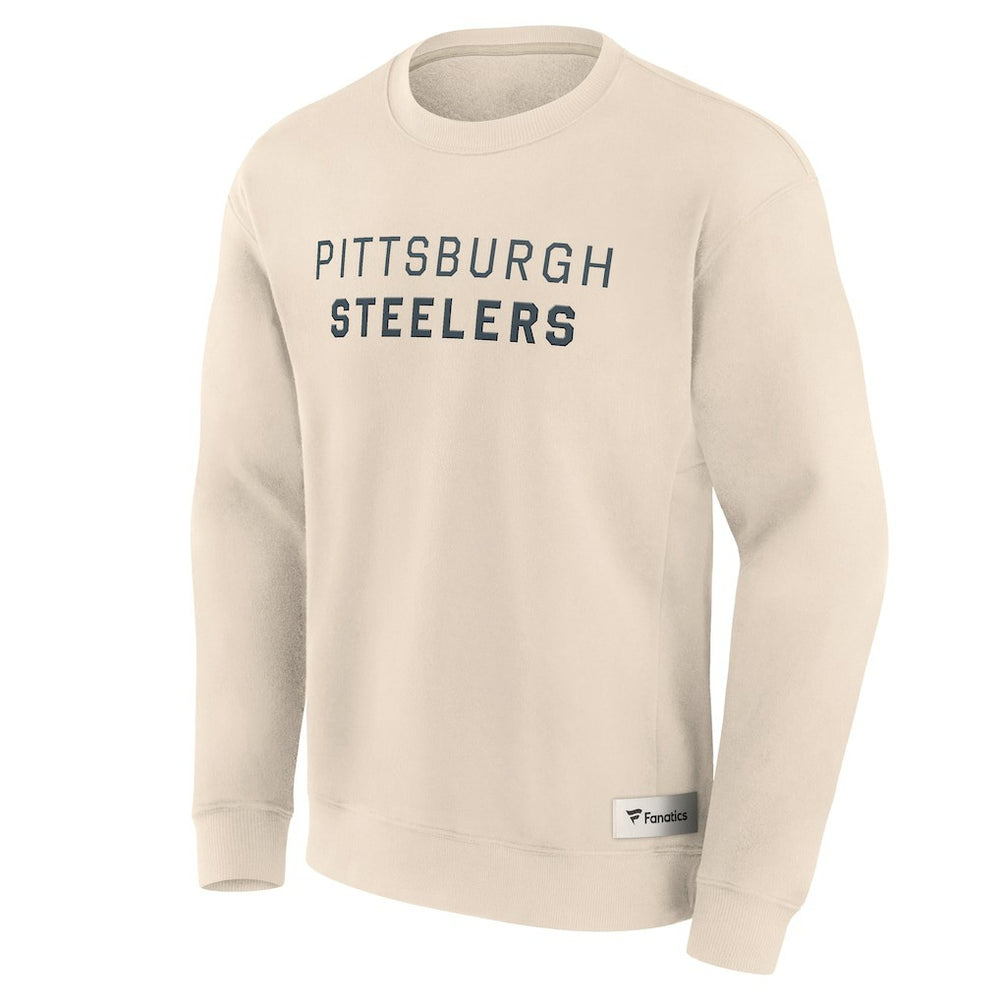 Pittsburgh Steelers Elements Future Ground Lettering Pullover Sweatshirt - Cream Pullover