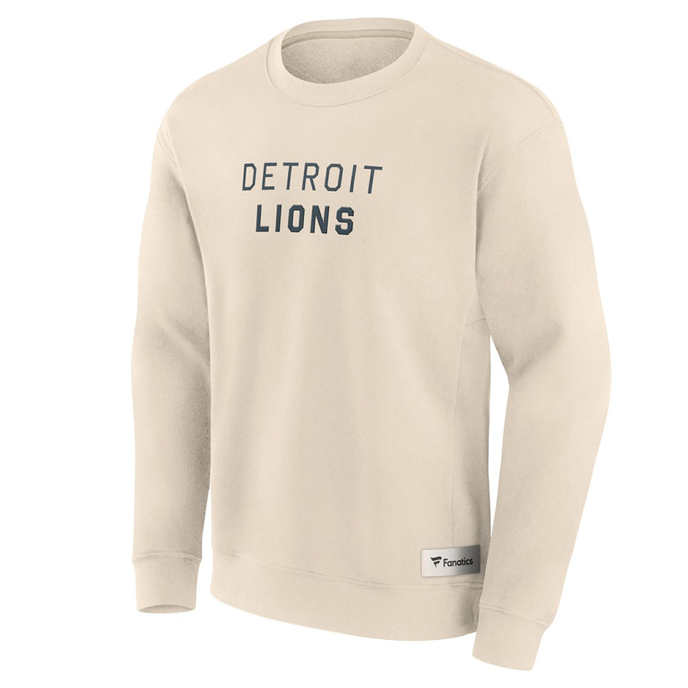 Detroit Lions Elements Future Ground Lettering Pullover Sweatshirt - Cream Pullover