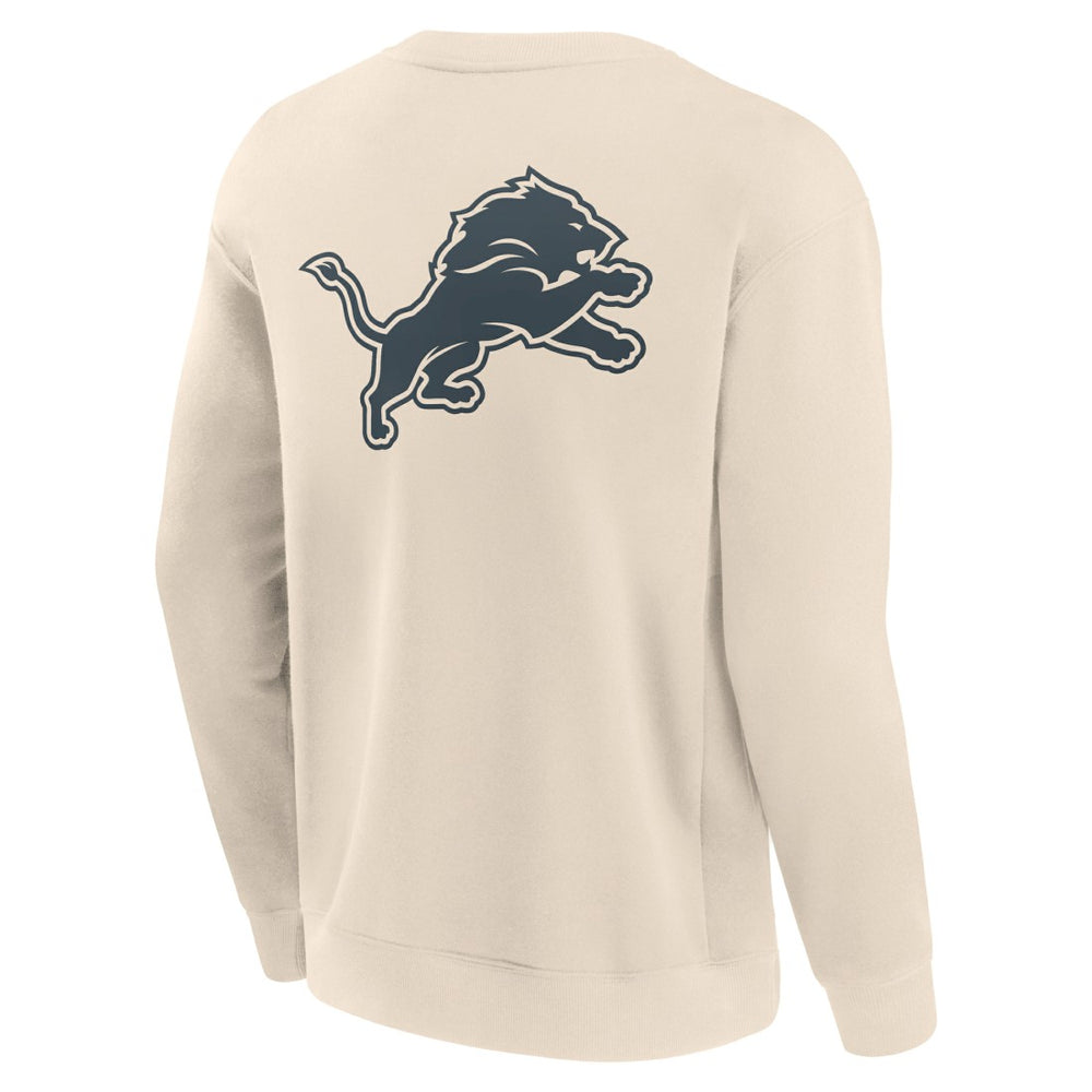 Detroit Lions Elements Future Ground Lettering Pullover Sweatshirt - Cream Pullover