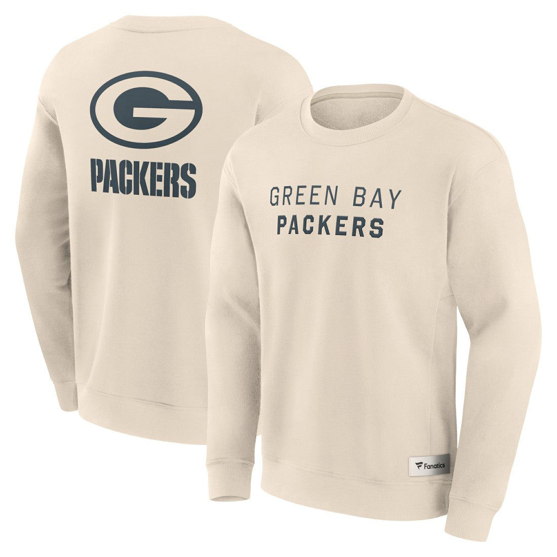 Green Bay Packers Elements Future Ground Lettering Pullover Sweatshirt - Cream Pullover