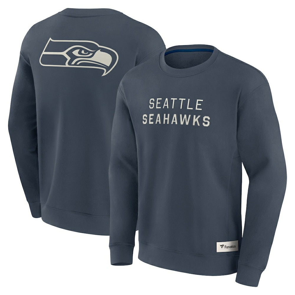 Seattle Seahawks Elements Future Ground Lettering Pullover Sweatshirt - Navy Pullover
