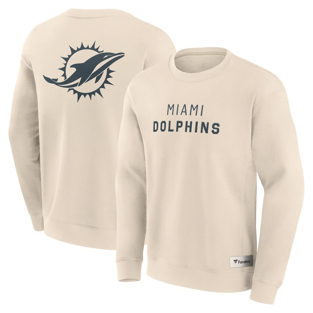 Miami Dolphins Elements Future Ground Lettering Pullover Sweatshirt - Cream Pullover