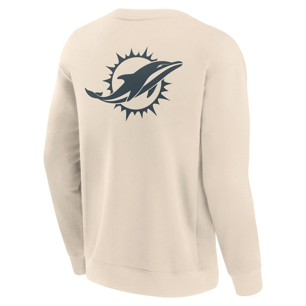 Miami Dolphins Elements Future Ground Lettering Pullover Sweatshirt - Cream Pullover
