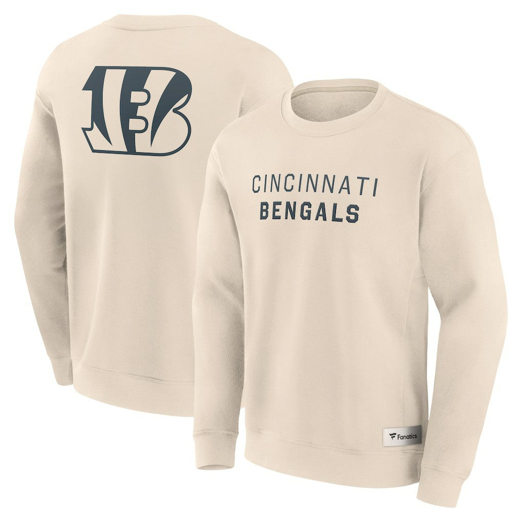 Cincinnati Bengals Elements Future Ground Lettering Pullover Sweatshirt - Cream Pullover