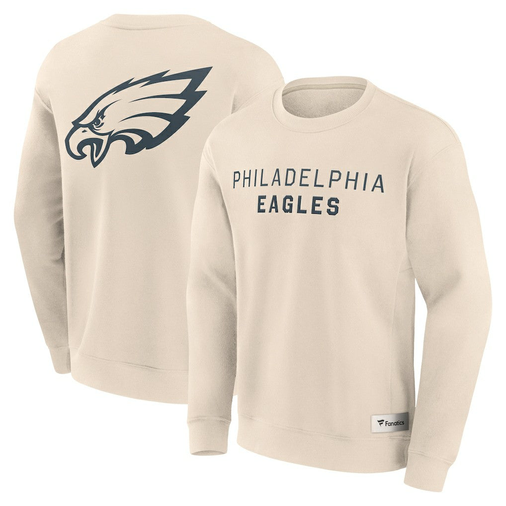 Philadelphia Eagles Elements Future Ground Lettering Pullover Sweatshirt - Cream Pullover