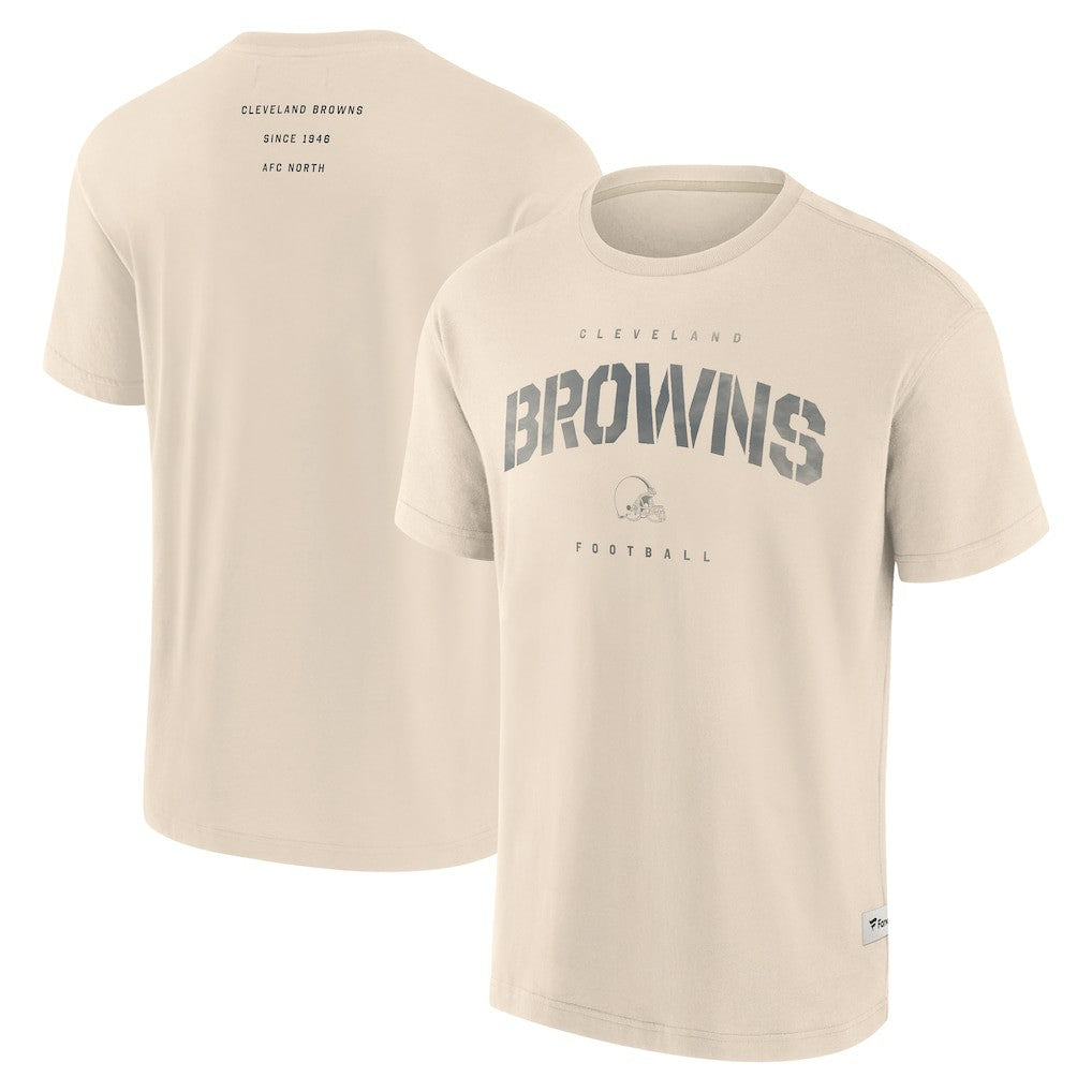 Cleveland Browns Elements Weathered Tonal Future Ground T-Shirt - Cream T-shirts