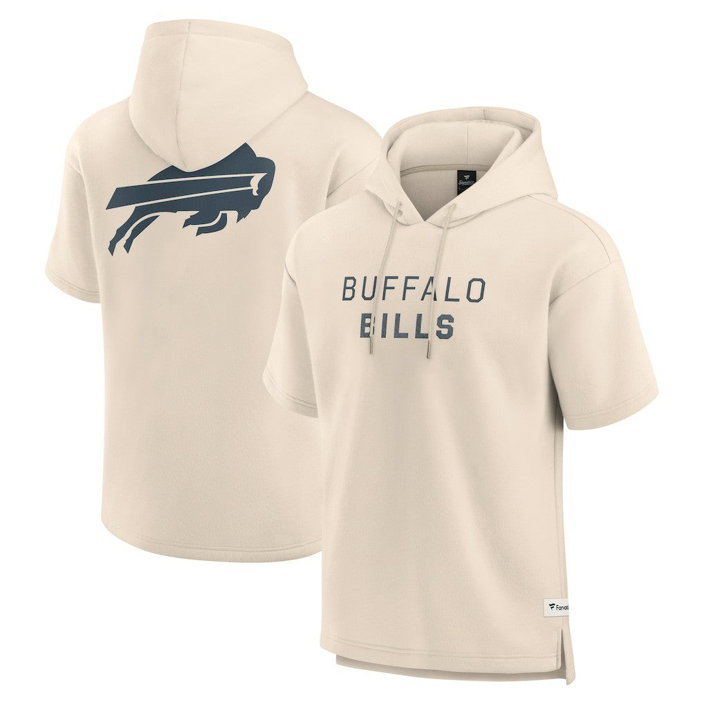 Buffalo Bills Elements Future Ground Lettering Short Sleeve Pullover Hoodie - Cream Hoodies