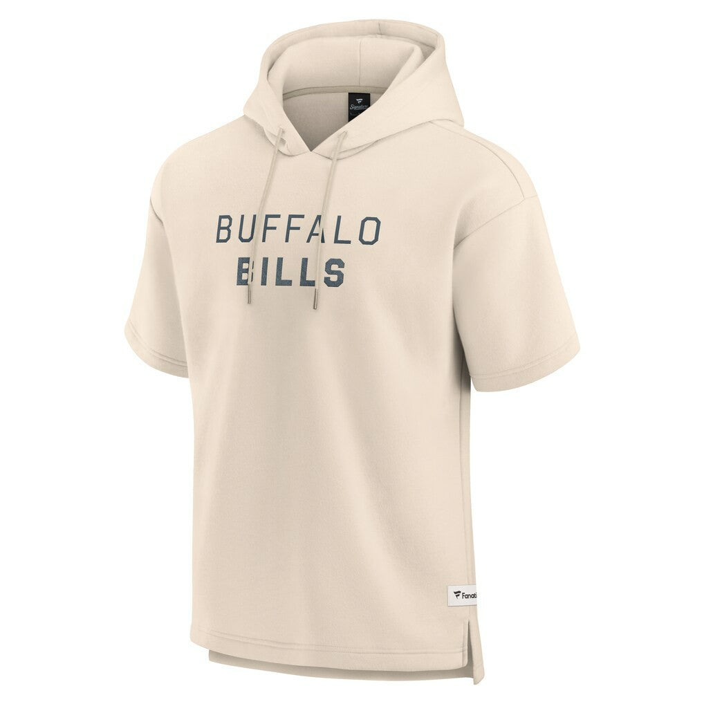 Buffalo Bills Elements Future Ground Lettering Short Sleeve Pullover Hoodie - Cream Hoodies