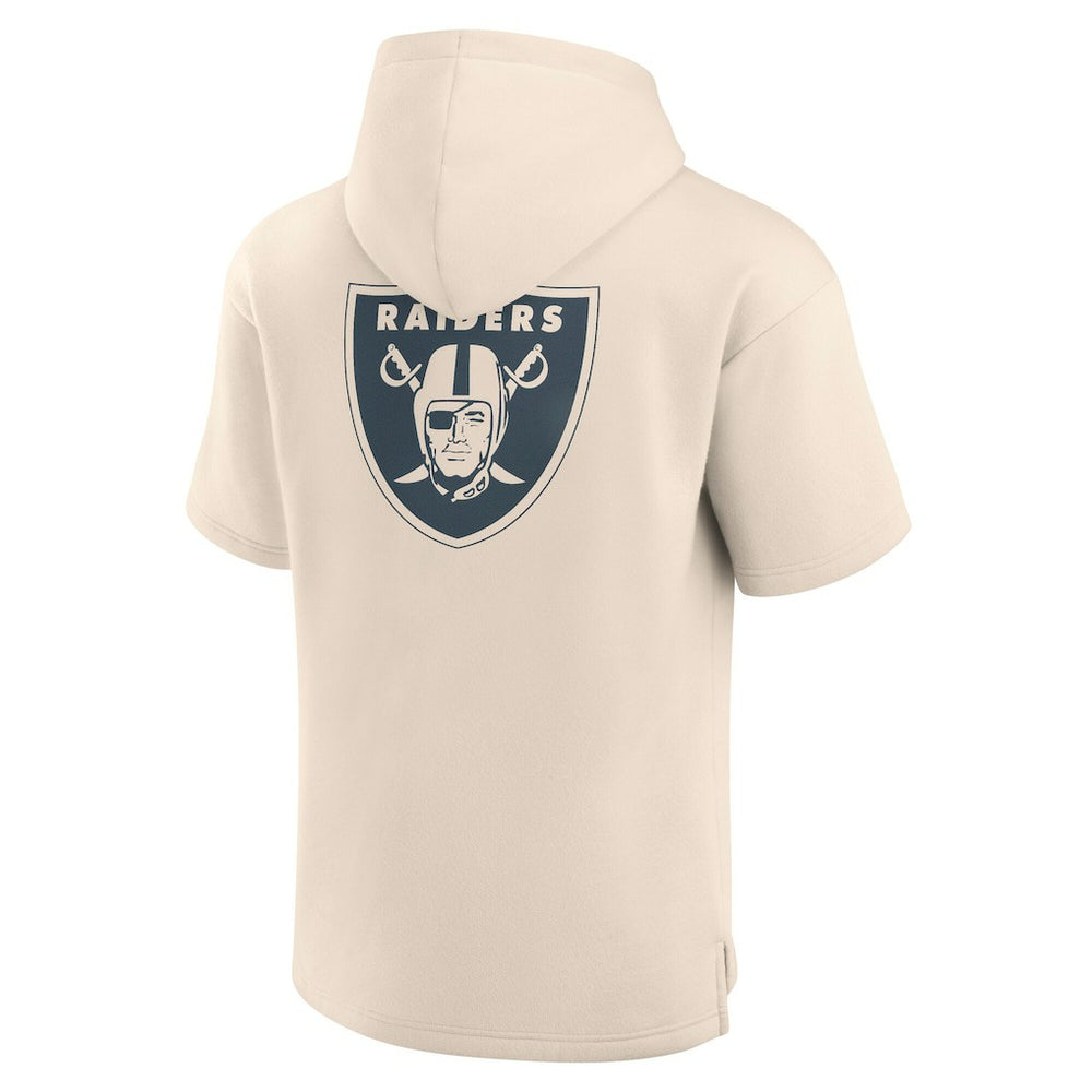 Las Vegas Raiders Elements Future Ground Lettering Short Sleeve Pullover Hoodie - Cream Hoodies