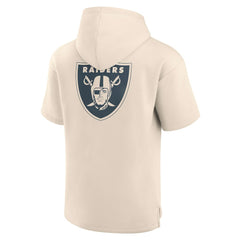 Las Vegas Raiders Elements Future Ground Lettering Short Sleeve Pullover Hoodie - Cream Hoodies