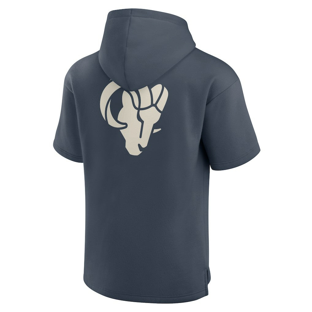 Los Angeles Rams Elements Future Ground Lettering Short Sleeve Pullover Hoodie - Navy Hoodies