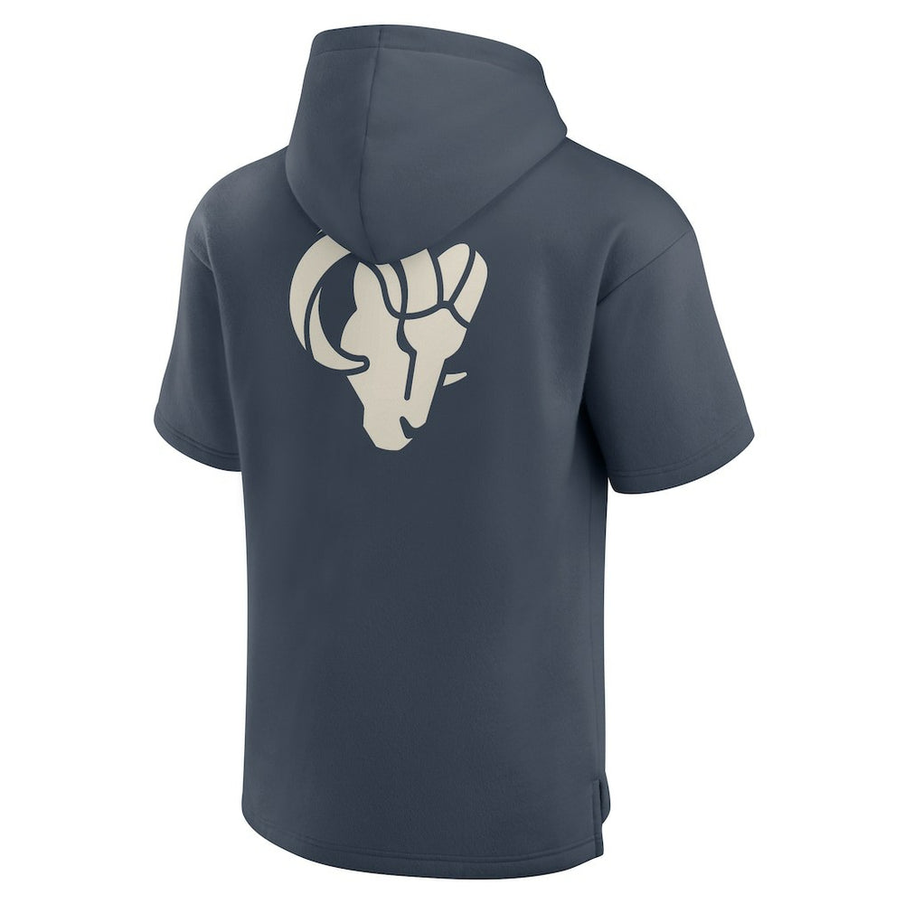 Los Angeles Rams Elements Future Ground Lettering Short Sleeve Pullover Hoodie - Navy Hoodies