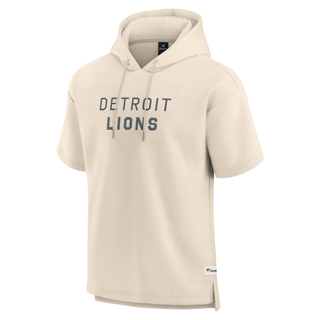 Detroit Lions Elements Future Ground Lettering Short Sleeve Pullover Hoodie - Cream Hoodies