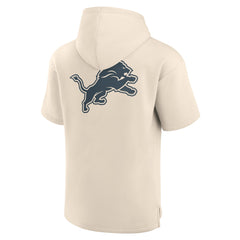 Detroit Lions Elements Future Ground Lettering Short Sleeve Pullover Hoodie - Cream Hoodies