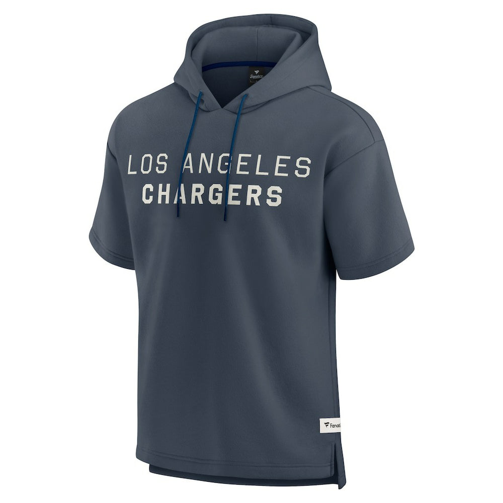 Los Angeles Chargers Elements Future Ground Lettering Short Sleeve Pullover Hoodie - Navy Hoodies