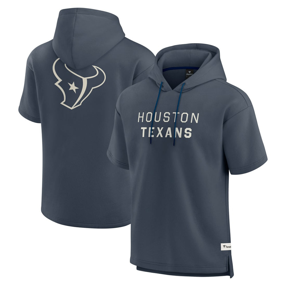 Houston Texans Elements Future Ground Lettering Short Sleeve Pullover Hoodie - Navy Hoodies